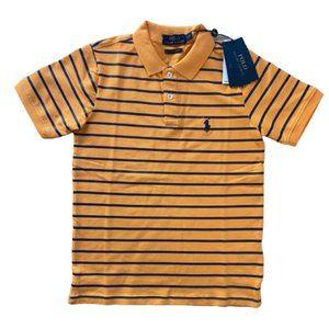 NWT Polo Ralph Lauren Boys Striped Cotton Mesh Polo Shirt Color Yellow 5yr-10yr
